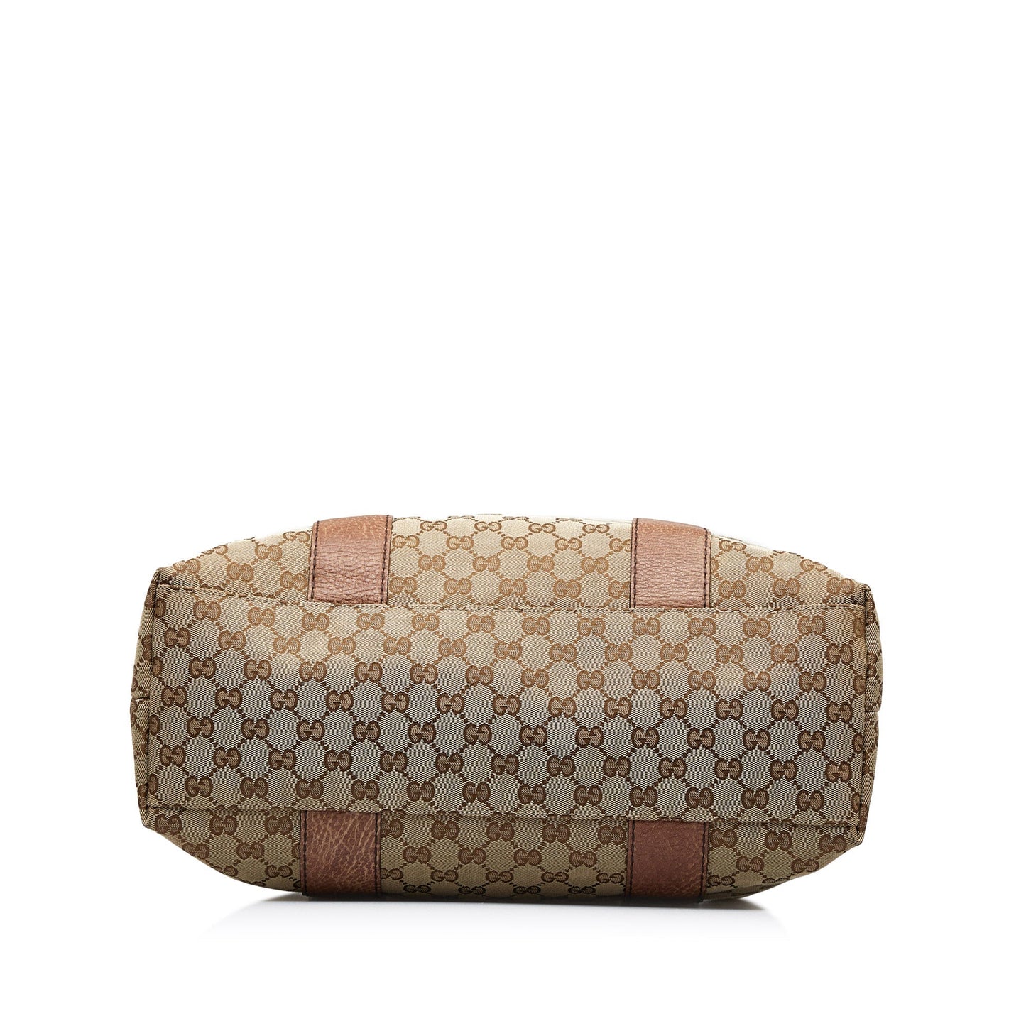 Gucci Bamboo Tan Leather Canvas Tote
