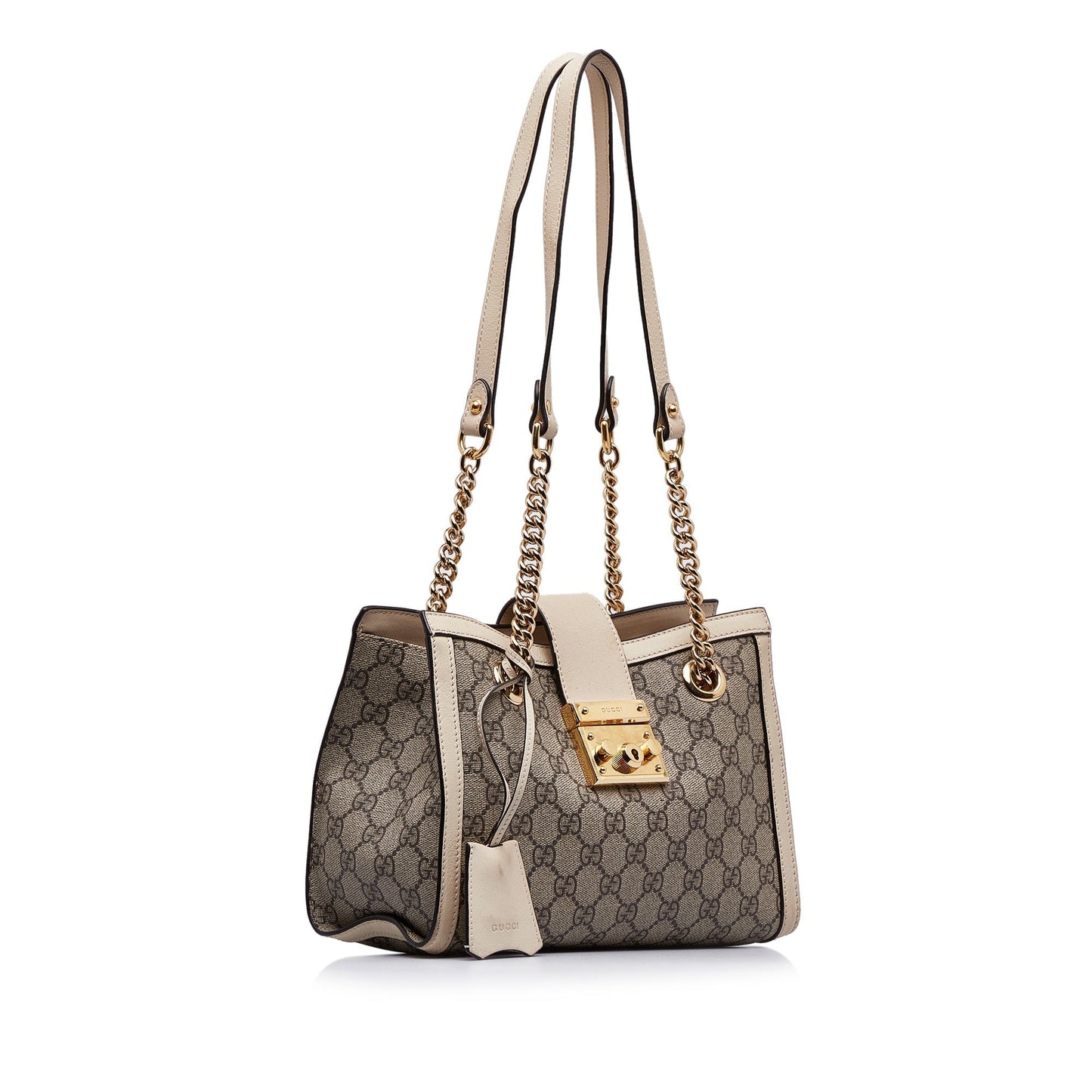 Gucci GG Supreme Brown Leather Chain Tote Style 1