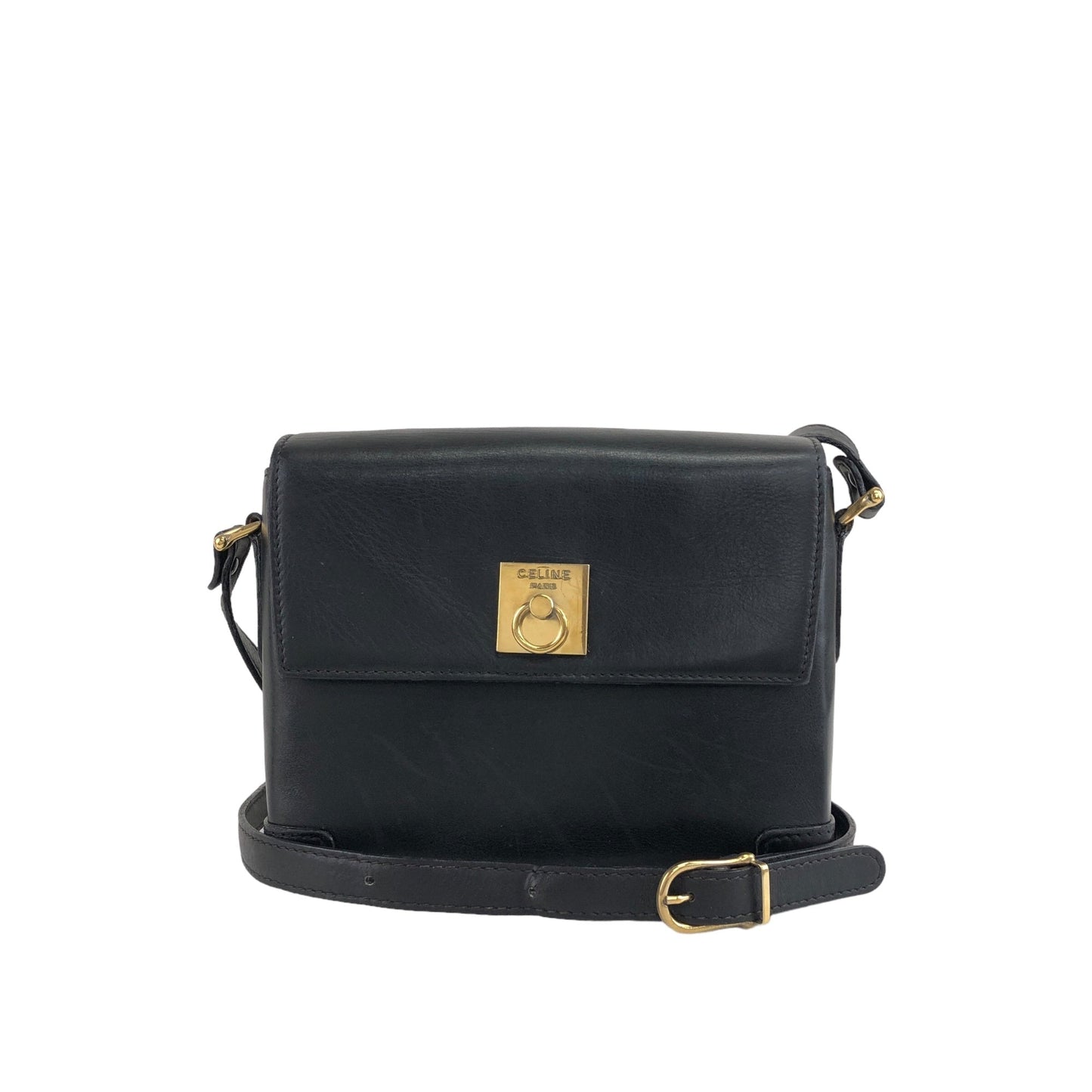 CELINE Gancini Shoulder bag Black ruhbm2