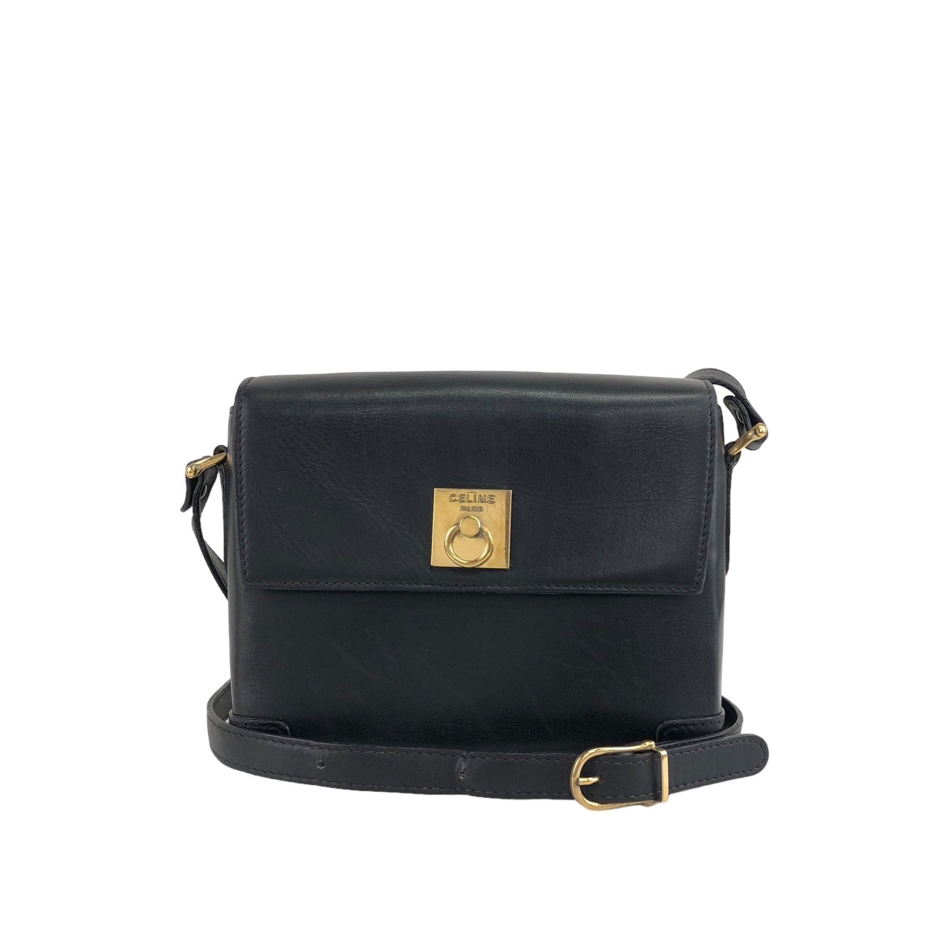 CELINE Gancini Shoulder bag Black ruhbm2