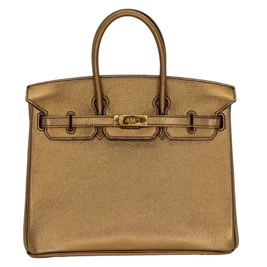 Hermes25cm Birkin Bronze Metallic Gold Hardware
