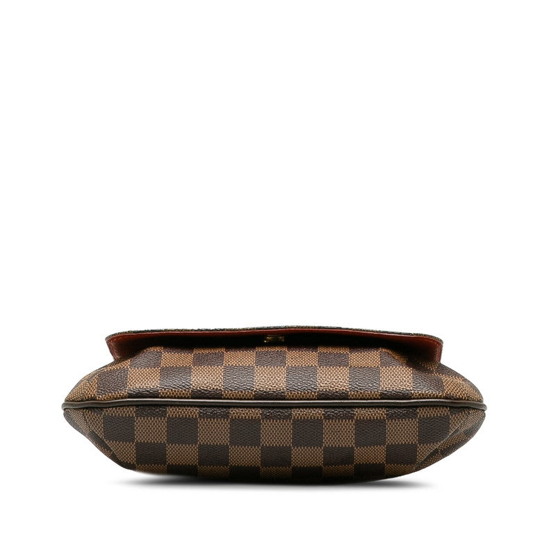 Louis Vuitton Damier Shoulder Bag Ebene Brown Women's