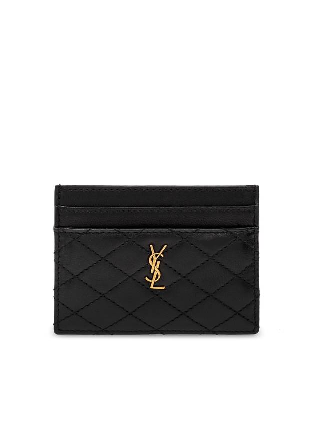 Luxury Saint Laurent Trending 2026 Gabi Quilted Lambskin Card Wallet Black