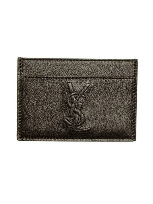 Luxury Saint Laurent Trending 2026 Belle De Jour Stitch Logo Card Wallet Black