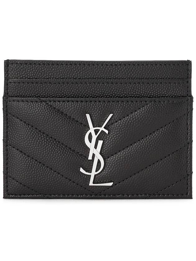 Luxury Saint Laurent Trending 2026 Cassandre Matelasse Card Case In Grain De Poudre Embossed Leather Black
