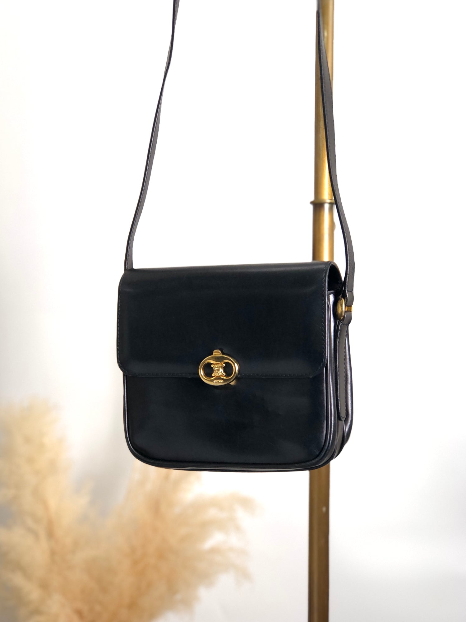 CELINE Crossbody Shoulder bag Black p2ahhd