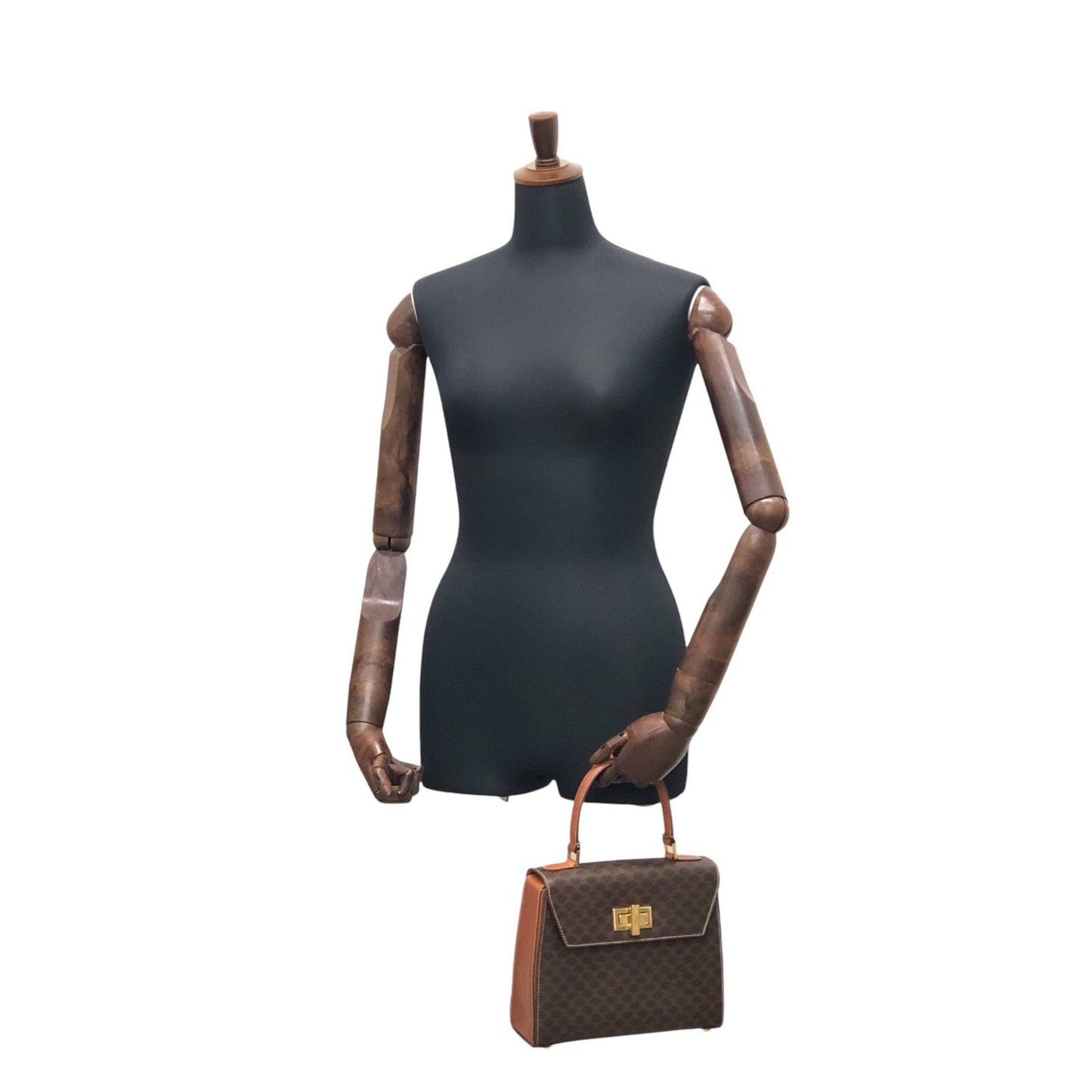 CELINE Macadam Turn Lock Handbag Brown in5yfj