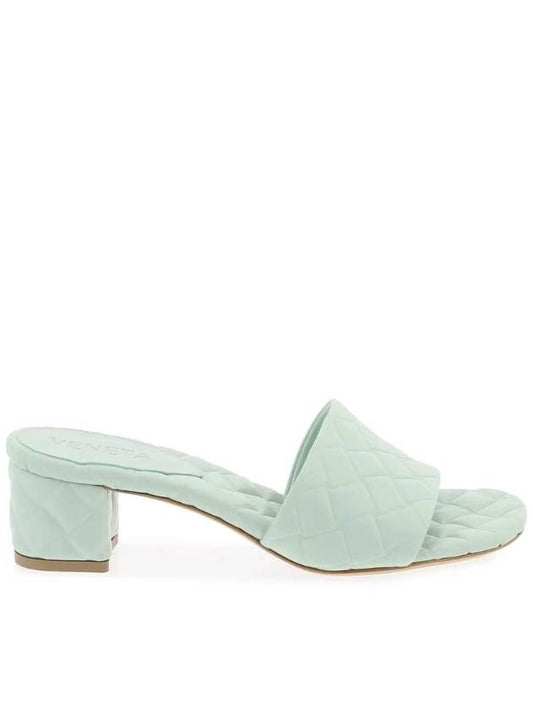 Luxury Bottega Veneta Amy Intrecciato Motif Leather Mule Heel Mint