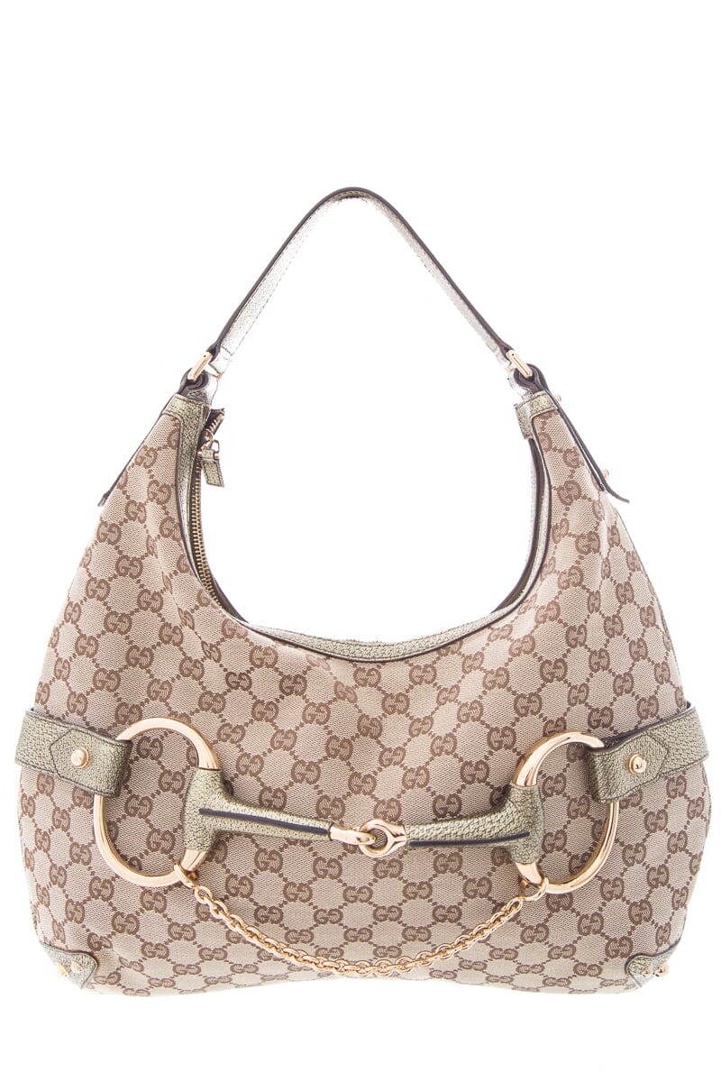 Gucci Jackie Brown Canvas Handbag