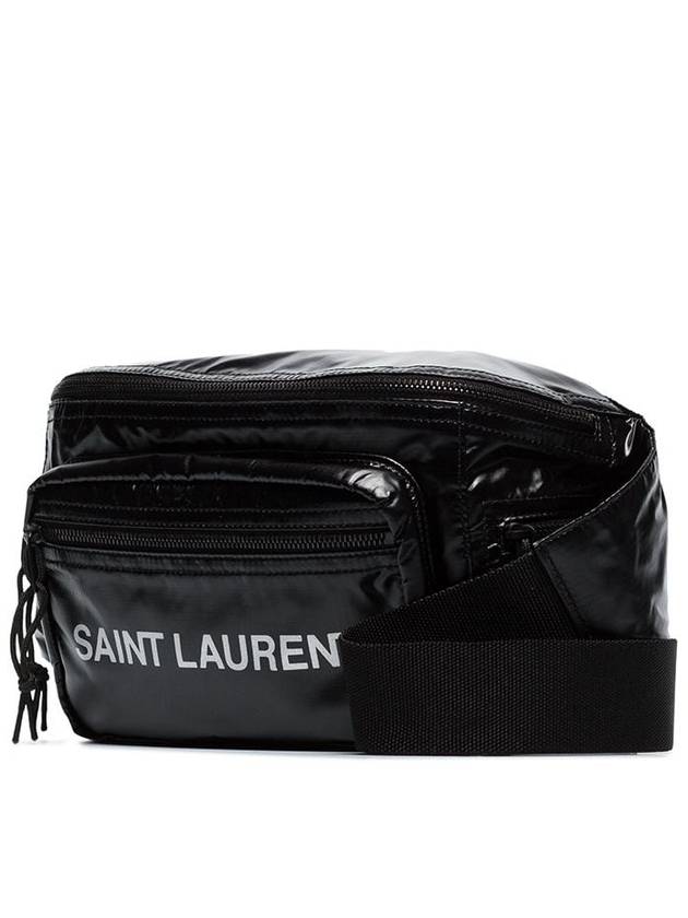 Luxury Saint Laurent Trending 2025 Nylon Logo Nuxx Cross Bag Black