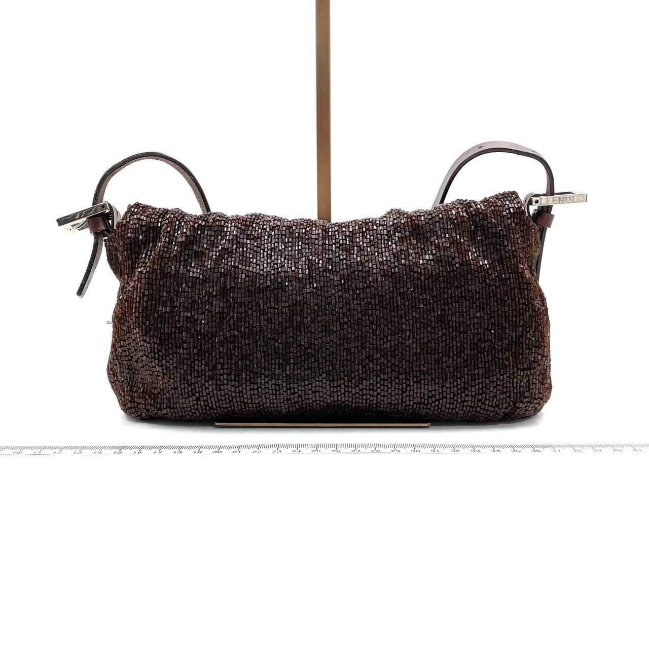 Fendi Baguette   Dark Chocolate Brown Glitter Beads