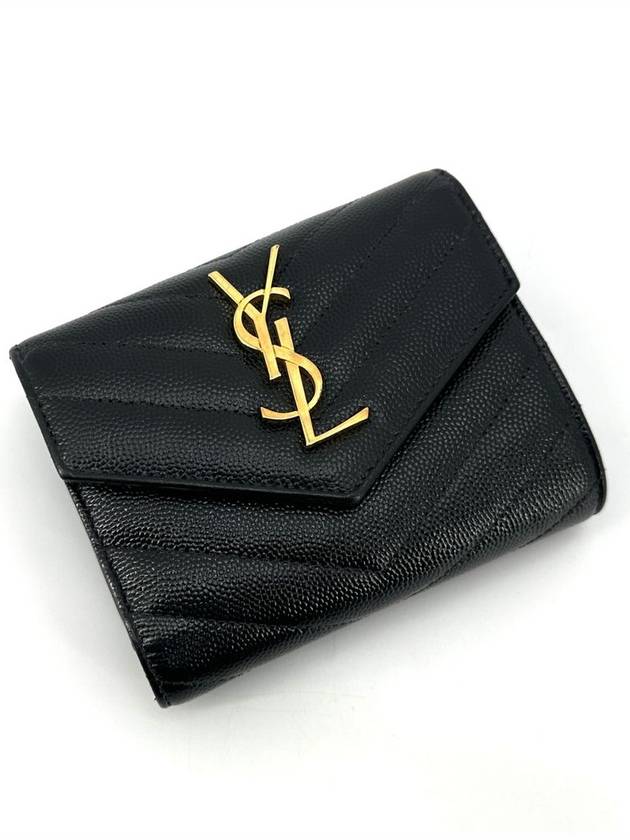 Luxury Saint Laurent Trending 2026 Monogram Envelope Gold Ring Wallet 403943