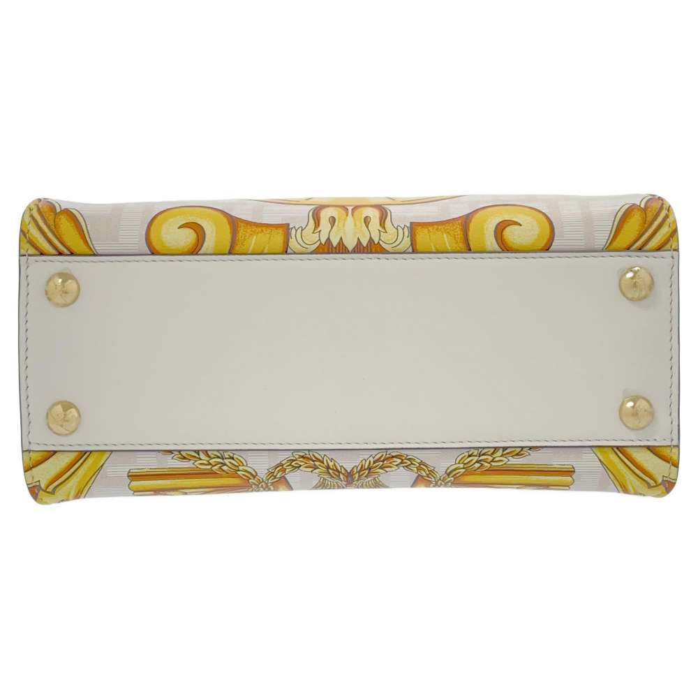 FENDI Fendace Peekaboo Beige/Yellow 8BN244 Leather Size Mini