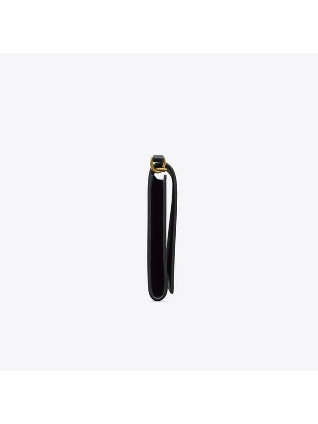 Luxury Saint Laurent Trending 2025 Cassandre Logo Flap Clutch Bag Black