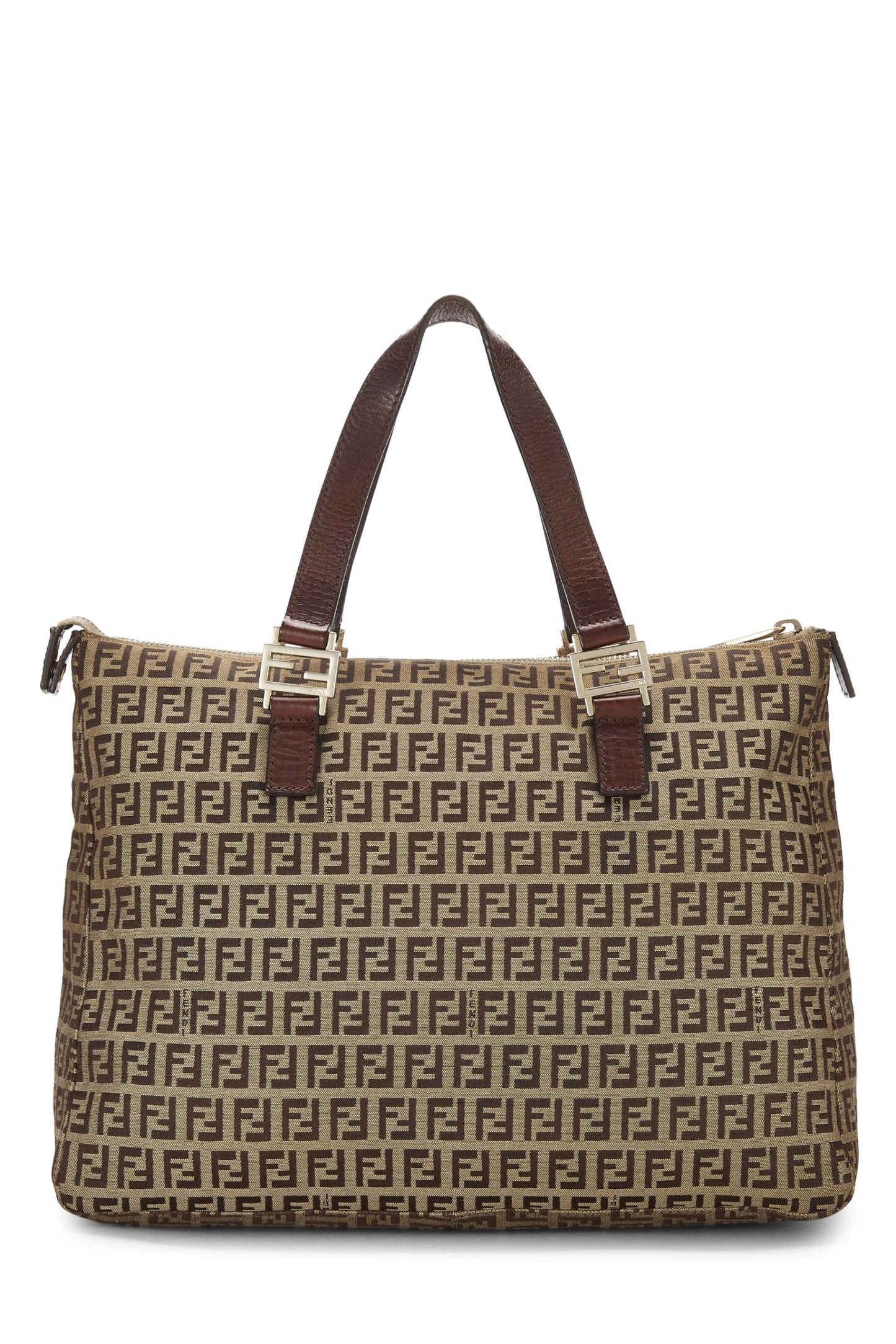 Fendi, Brown Zucchino Canvas Tote Small, Brown
