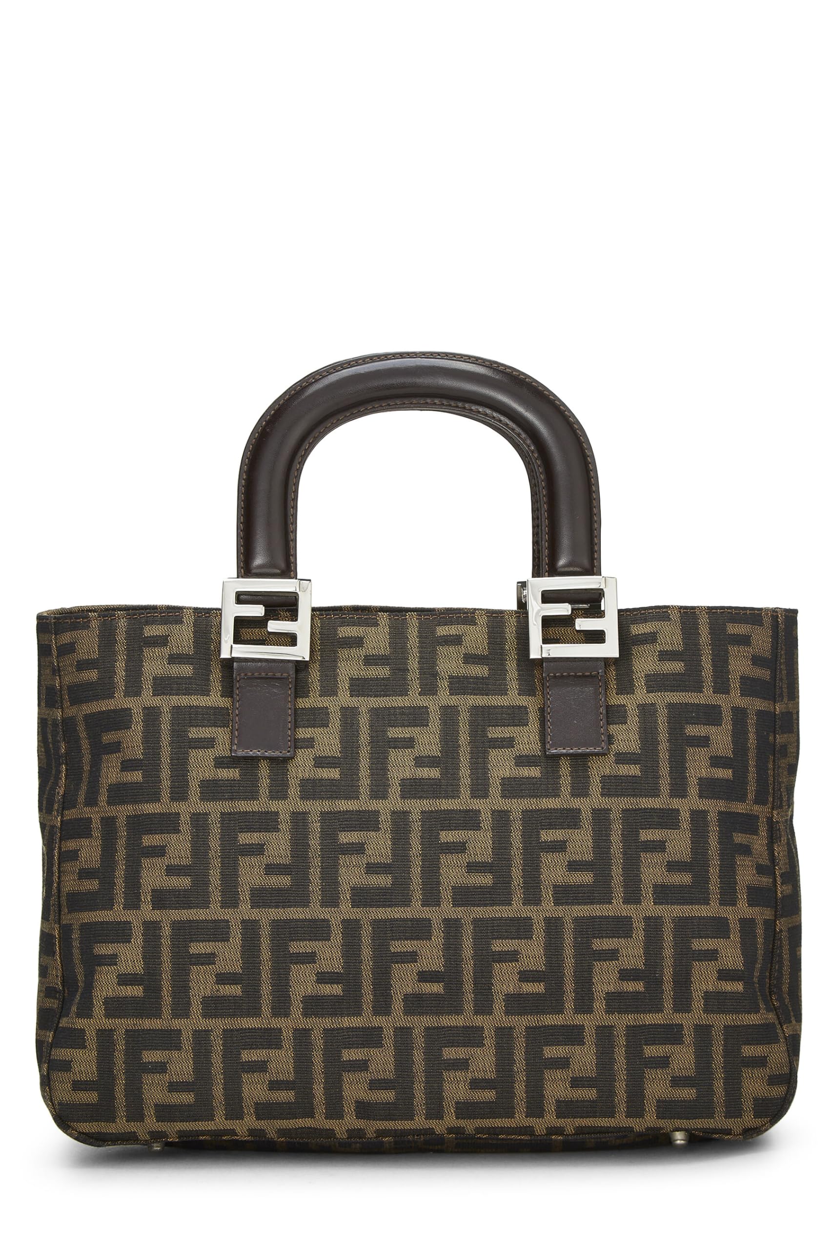 Fendi, Brown Zucca Canvas Handbag Small, Brown