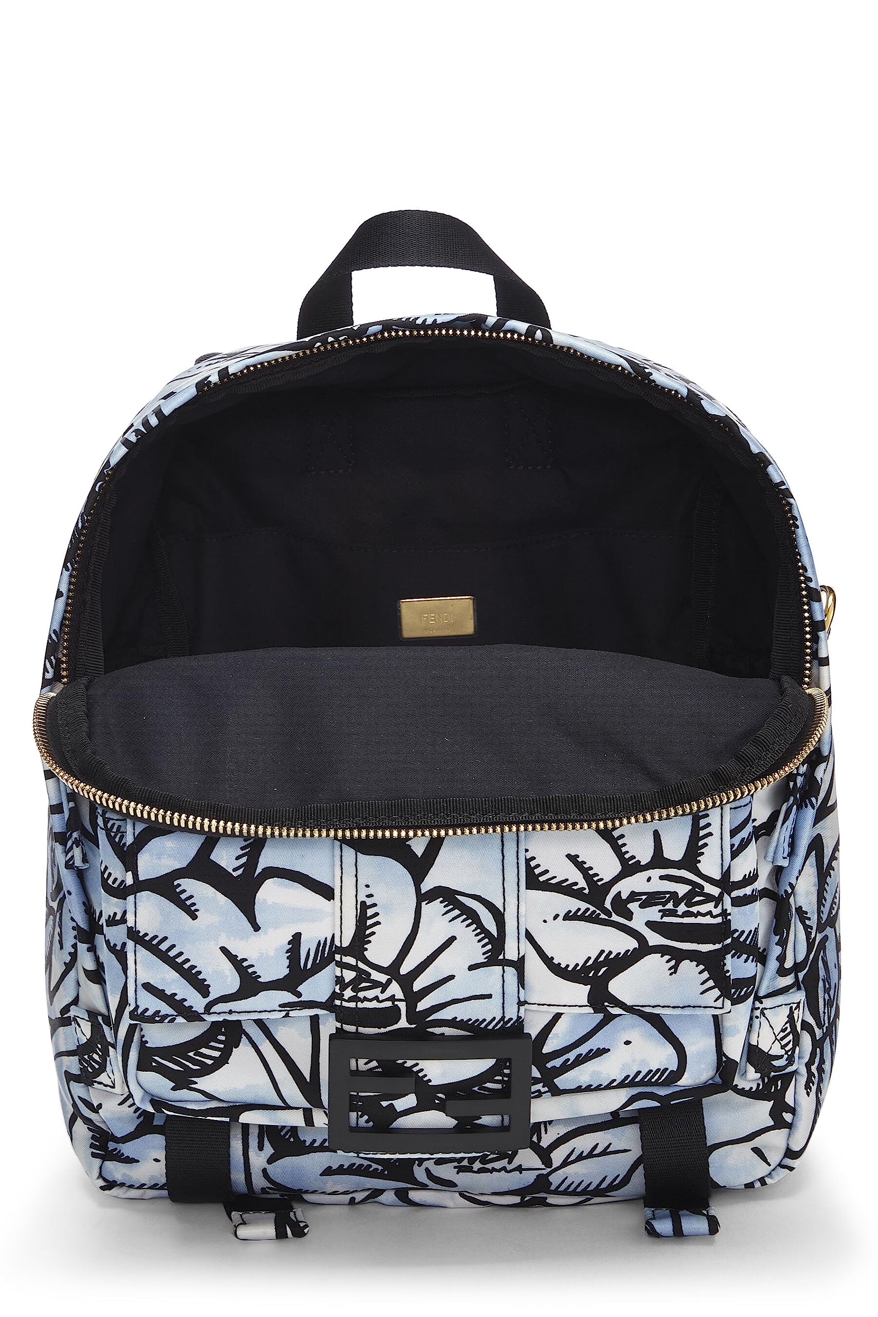 Fendi, Blue & Black Nylon Printed Backpack Small, Multi