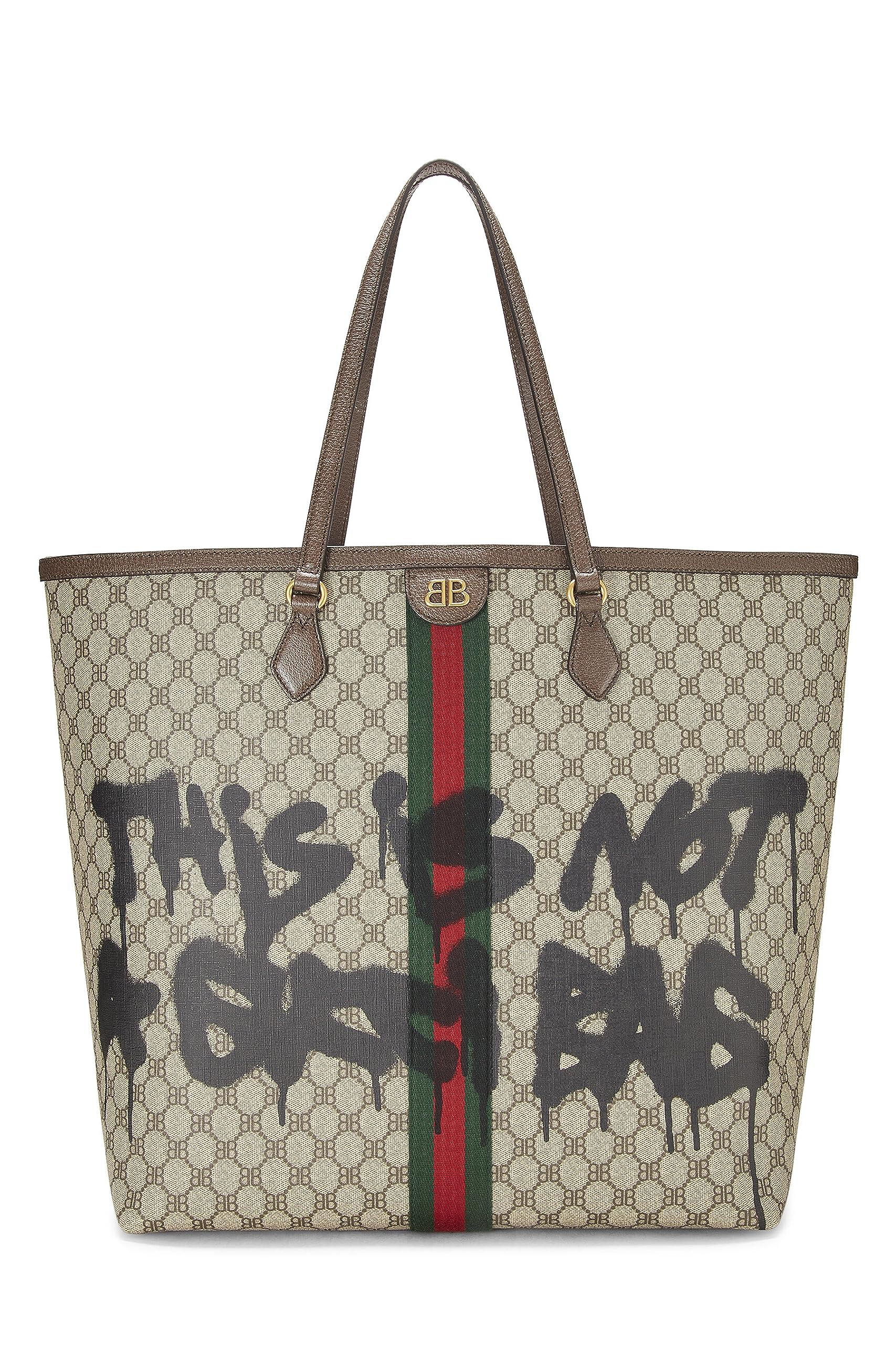 Gucci Leather Canvas Tote