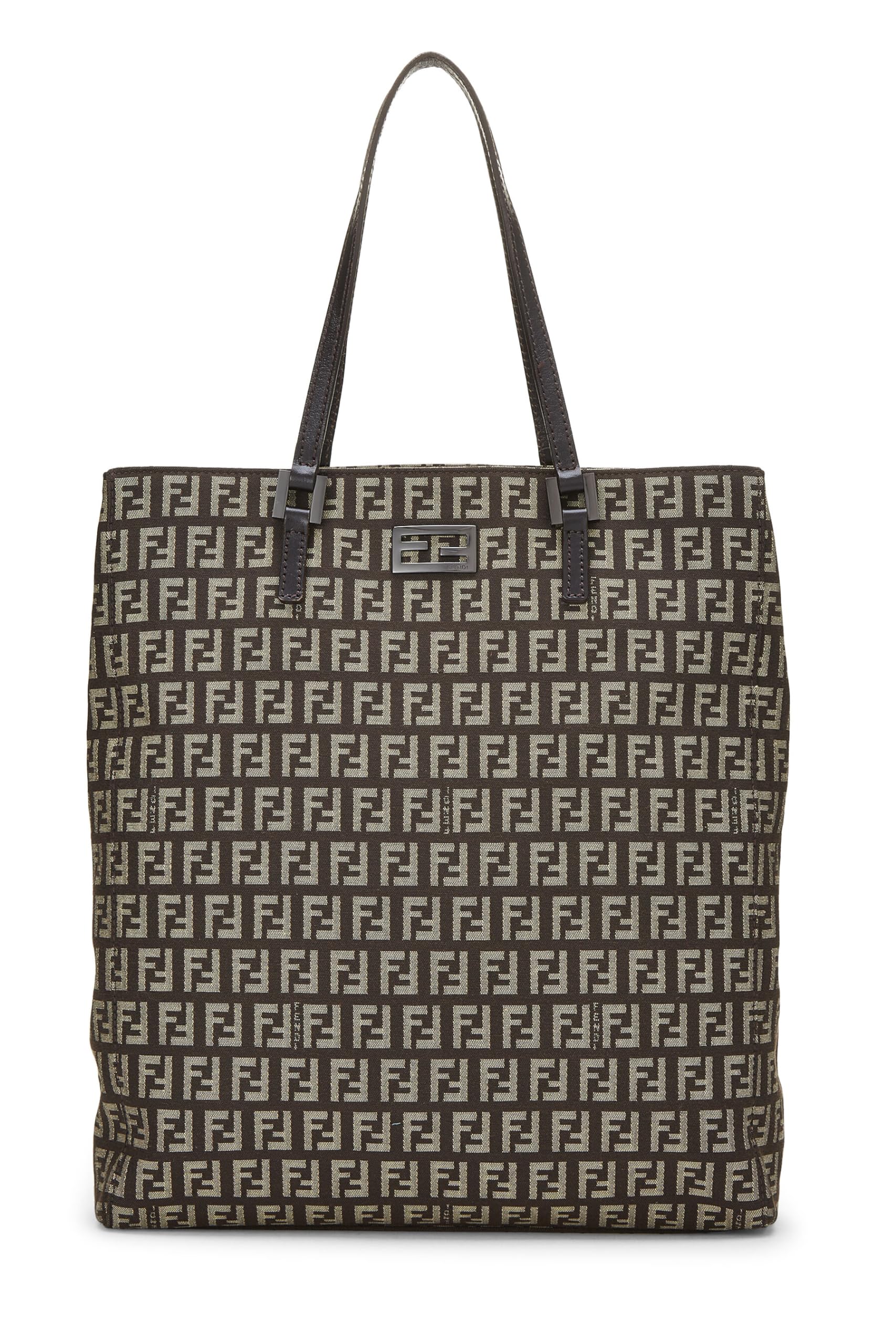 Fendi, Brown Zucca Canvas Selleria Vertical Tote Small, Brown