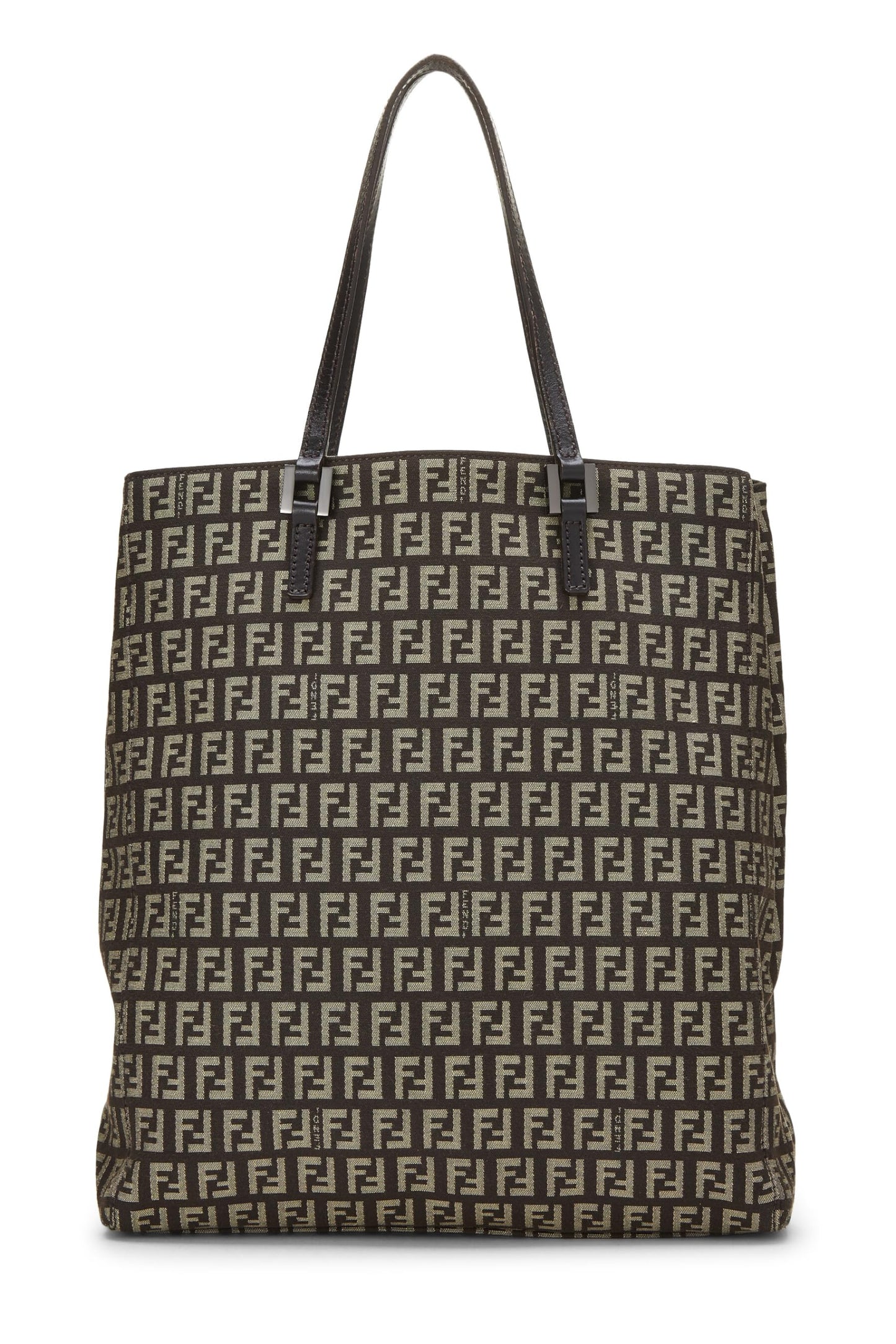 Fendi, Brown Zucca Canvas Selleria Vertical Tote Small, Brown