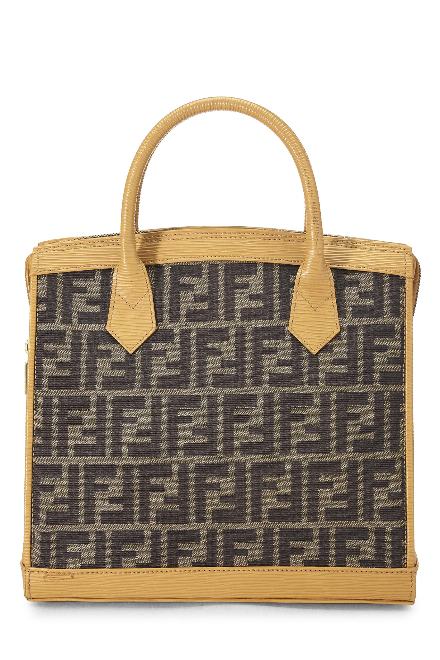 Fendi, Yellow Zucca Convertible Handbag Small, Yellow