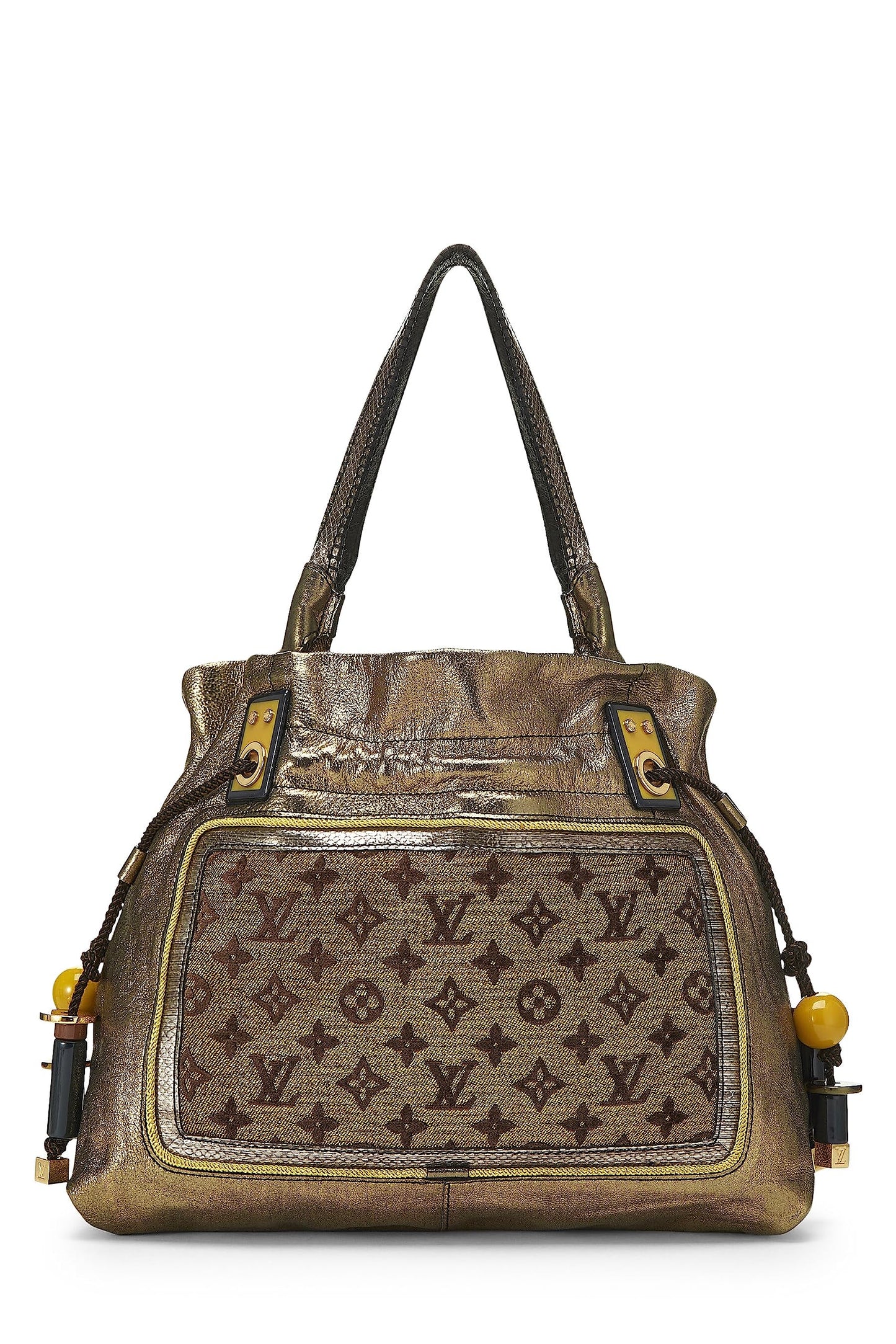 Louis Vuitton, Gold Leather & Monogram Canvas Sunbird Tote, Gold