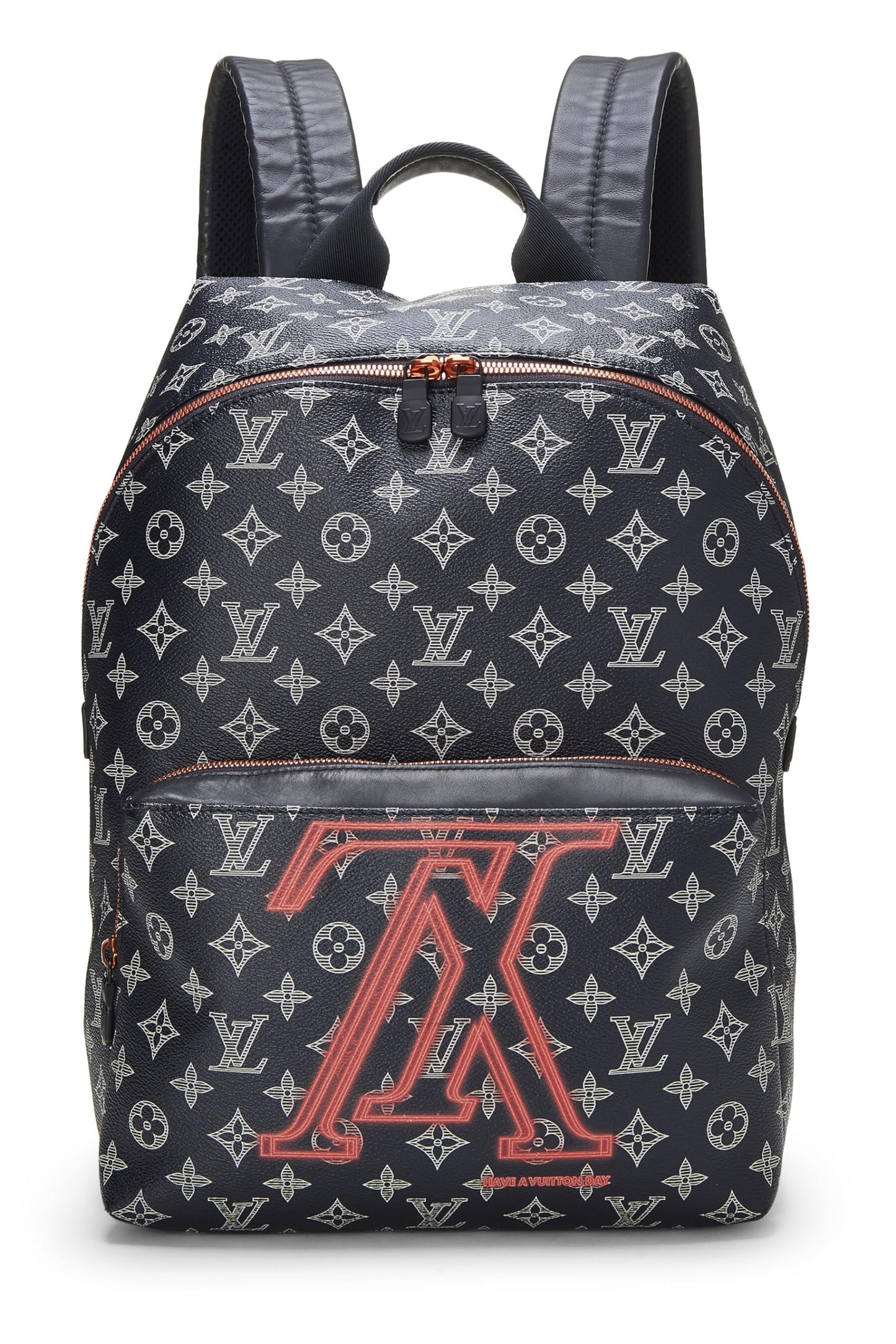 Louis Vuitton, Navy Upside Down Monogram Canvas Discovery Backpack, Navy