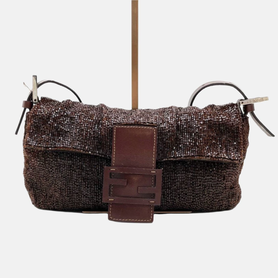 Fendi Baguette   Dark Chocolate Brown Glitter Beads
