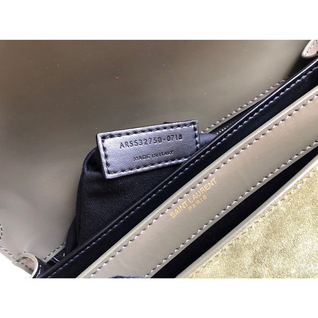Yves Saint Laurent Cassandra Medium Chain Bag In Box And Velvet Green.6in/