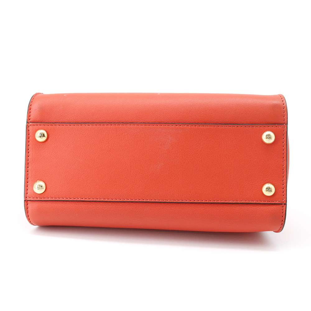 FENDI Peekaboo Orange 8BN244 Leather Size Mini