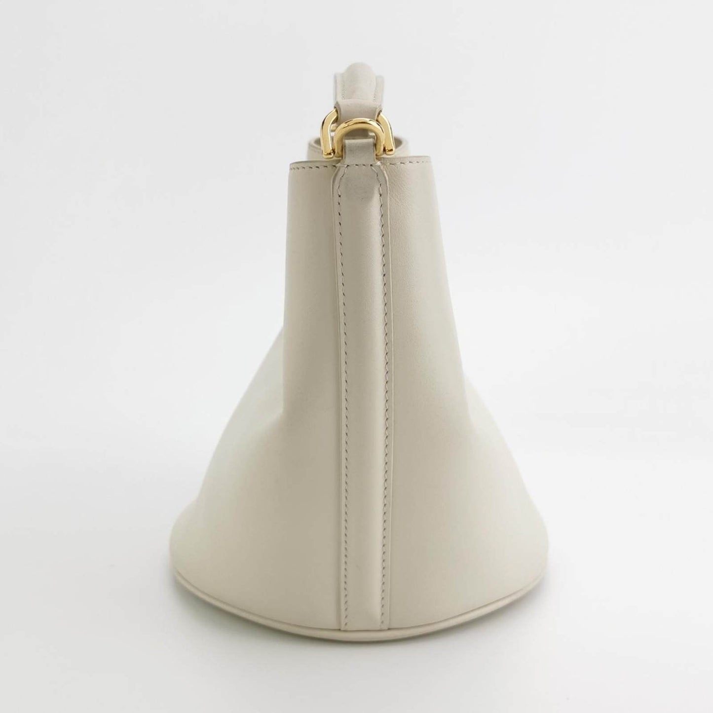 Celine 16 Bucket Bag White Calfskin Leather Crossbody Bag