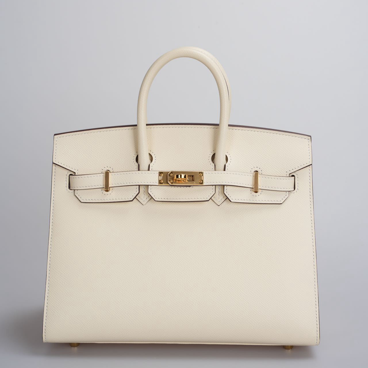 Hermes Birkin 25cm Sellier Bag in Nata Epsom Leather With Gold Hardware From