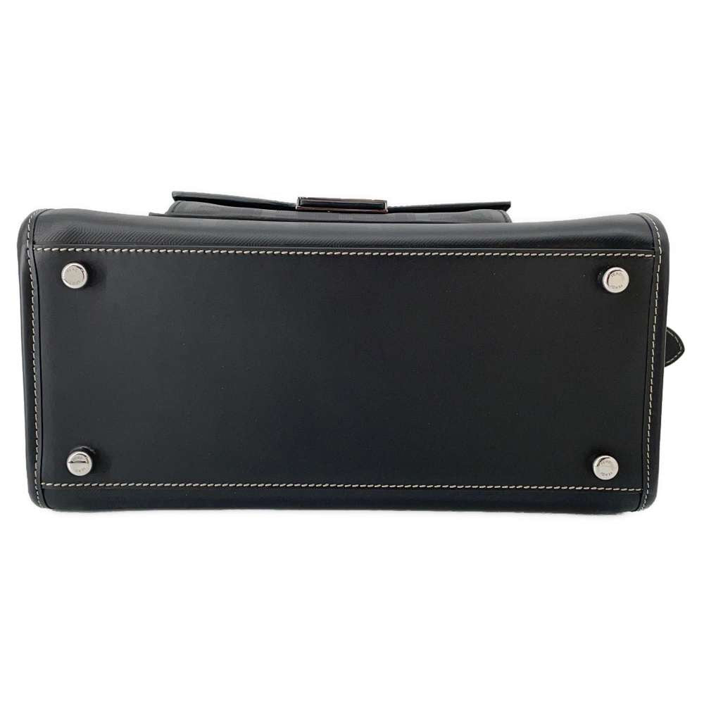 FENDI Soft Trunk Travel Bag Black 7VA571 Calf Leather