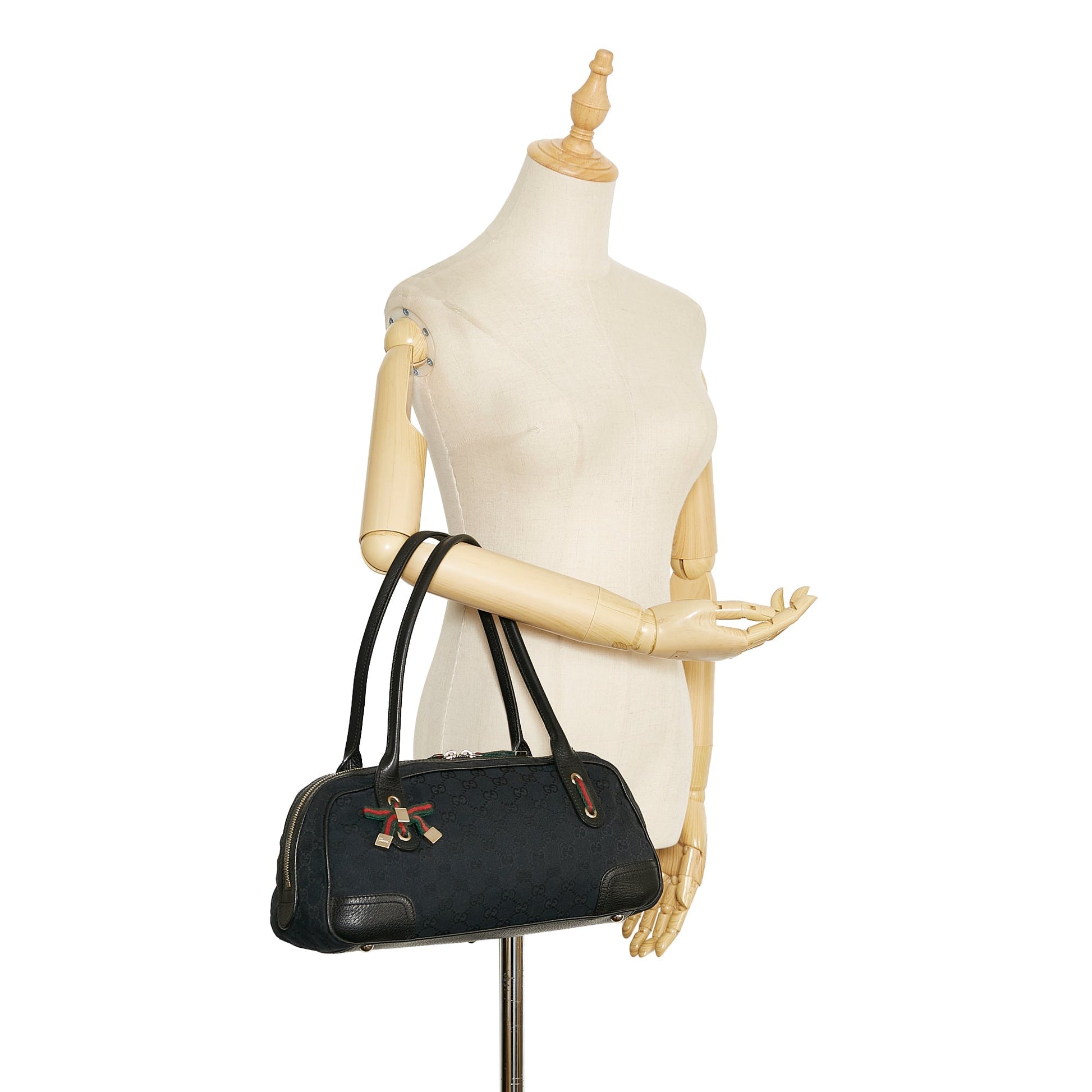Gucci Leather Canvas Handbag