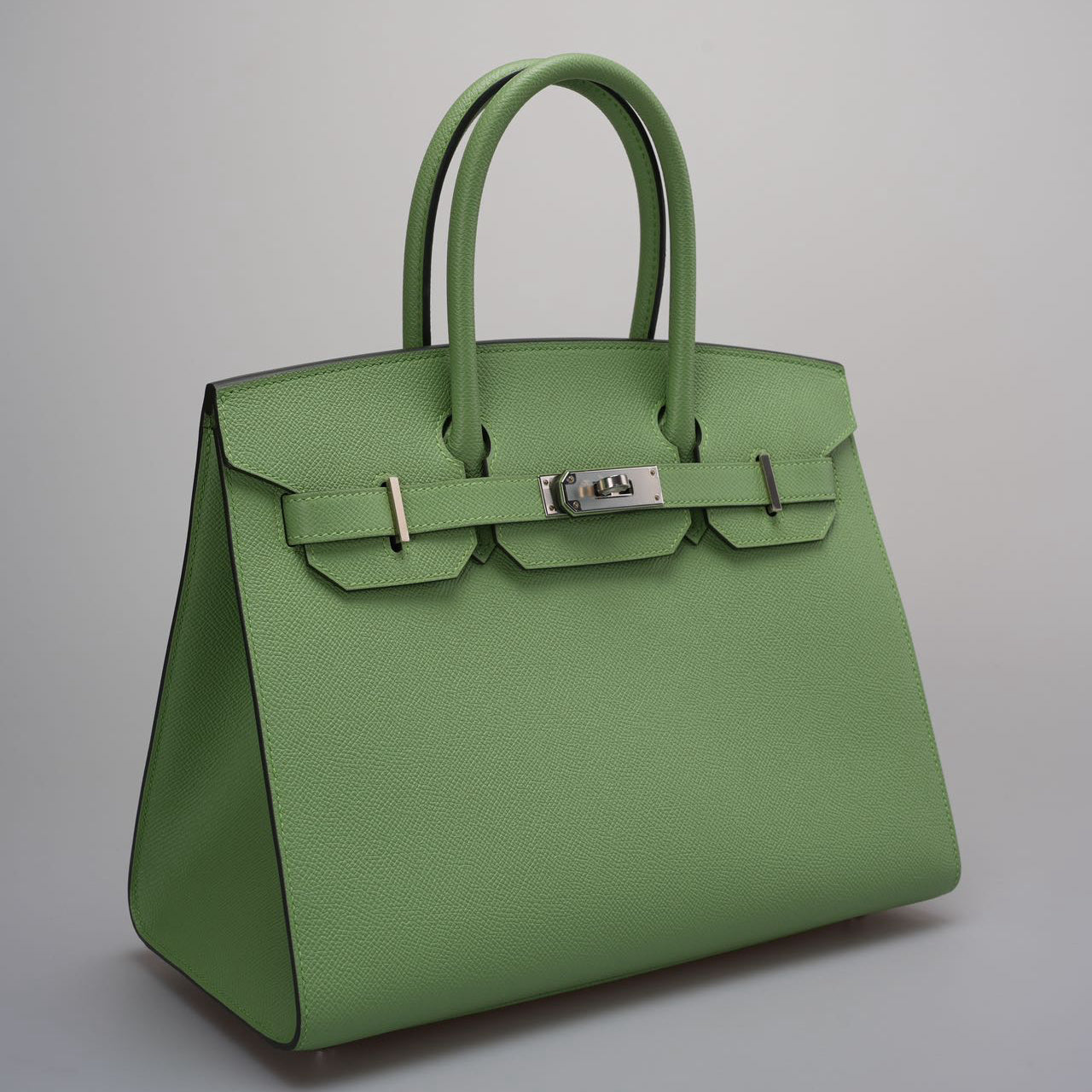 Hermes Birkin 30cm Sellier Bag In Vert Avocado Green Epsom Leather With Palladium Hardware