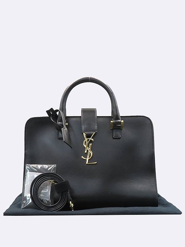 Luxury Saint Laurent Trending 2025 PARIS 472469 Black Leather Cabas Gold Logo Tote Bag Shoulder Strap