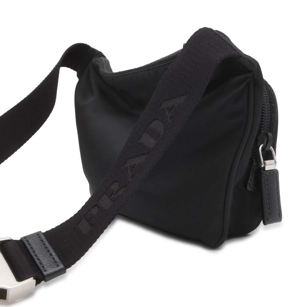 PRADA Shoulder Bag Black Nylon Leather