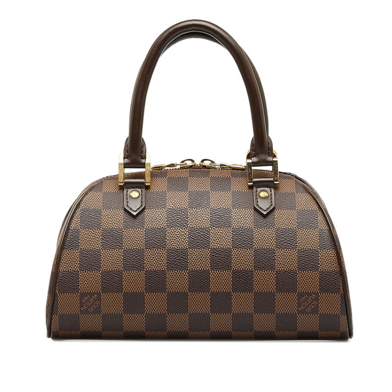 Louis Vuitton Damiere Rivera Mini Handbags Mini Boston Bag Brown PVC Leather Ladies Louis Vuitton