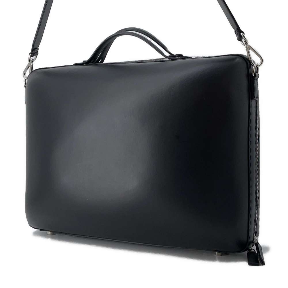FENDI Large suitcase with FF logo Black 7VV158 Leather