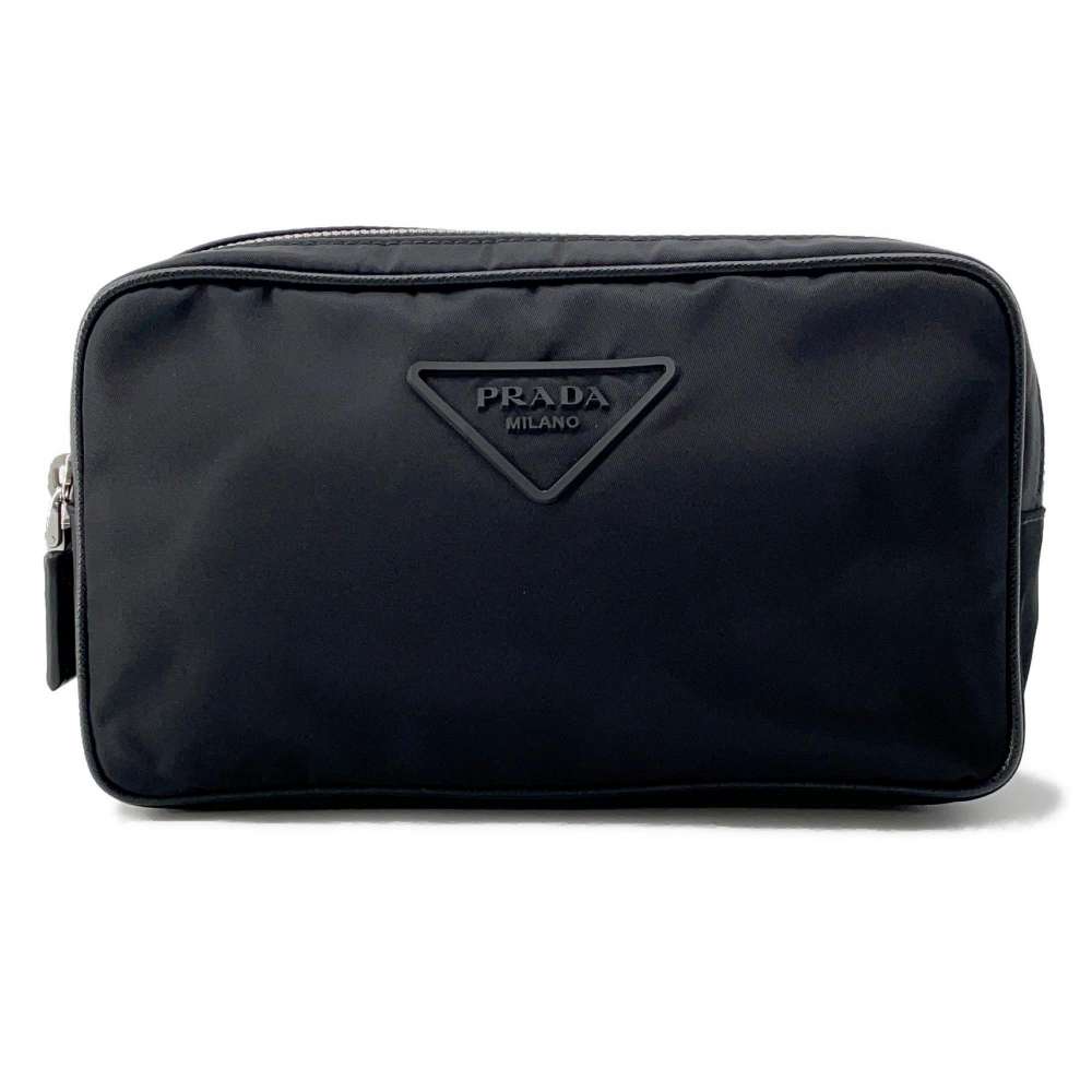 PRADA Logo Crossbody Bag Black Nylon