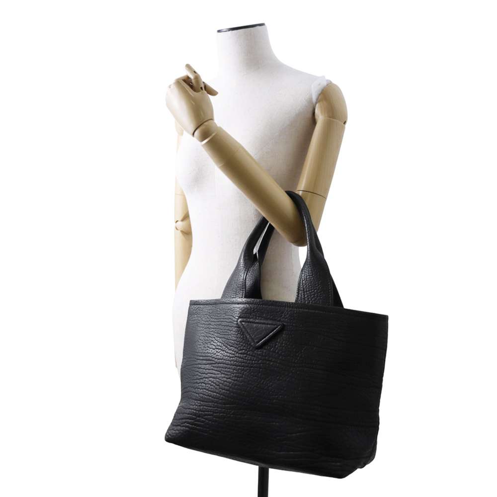 PRADA Tote Bag Black Leather