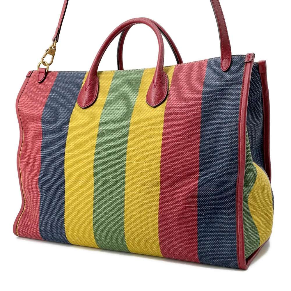 Gucci Leather Canvas Tote