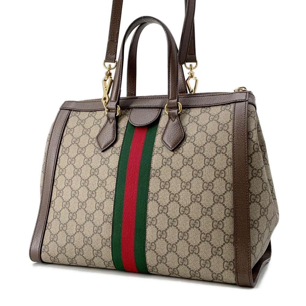Gucci Leather Canvas Shoulder Bag