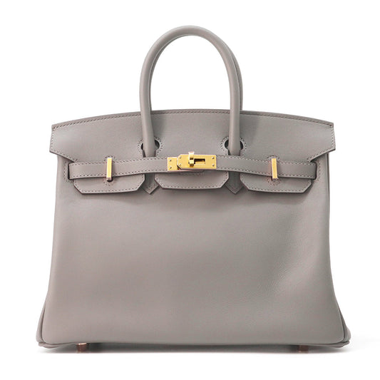 HERMES Birkin Gris Meyer Swift Leather Size 25
