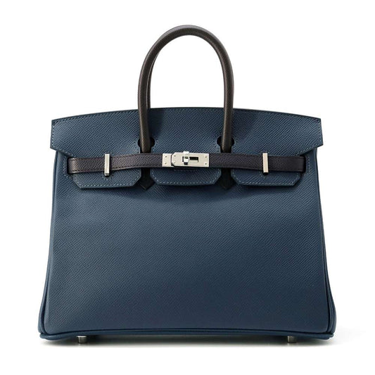 HERMES Birkin tricolor Blue de Prusse/ Blue Indigo/ Black Epsom Size 25