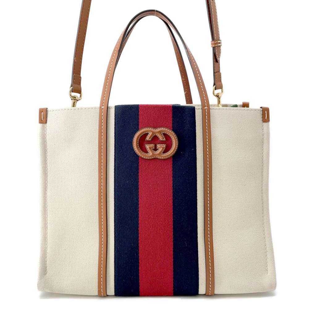 Gucci Leather Canvas Tote