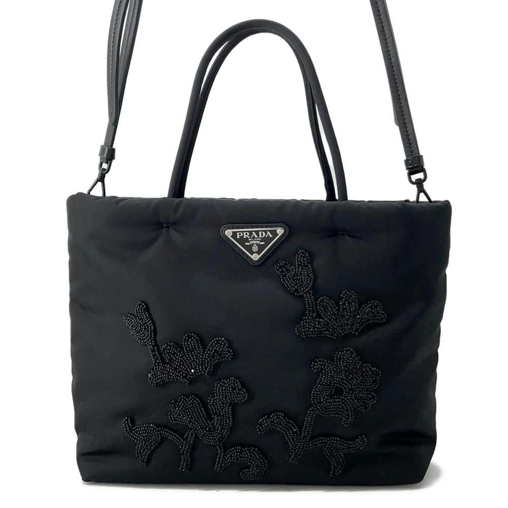 PRADA 2way Tote Bag Black Nylon