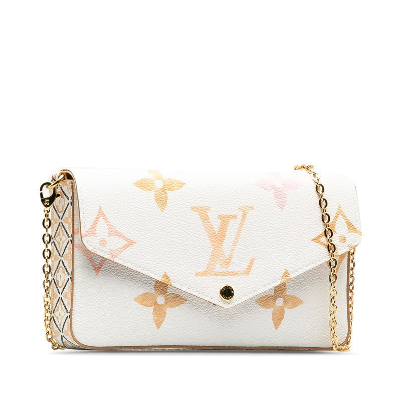 LOUIS VUITTON Louis Vuitton Monogram Linen Shoulder Bag PVC/Leather White Lady Linen