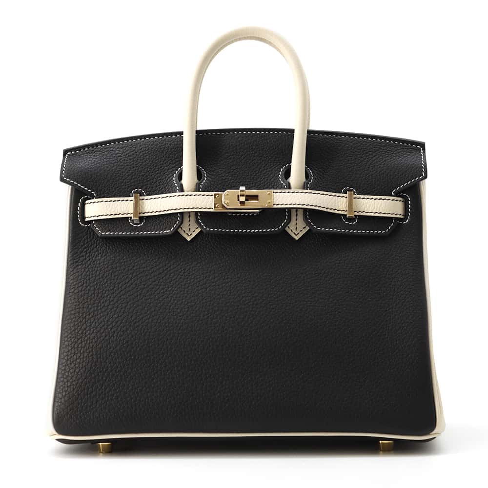 HERMES Birkin SPO Black/ Craie Togo Leather Size 25