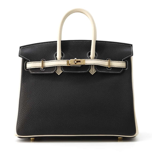 HERMES Birkin SPO Black/ Craie Togo Leather Size 25